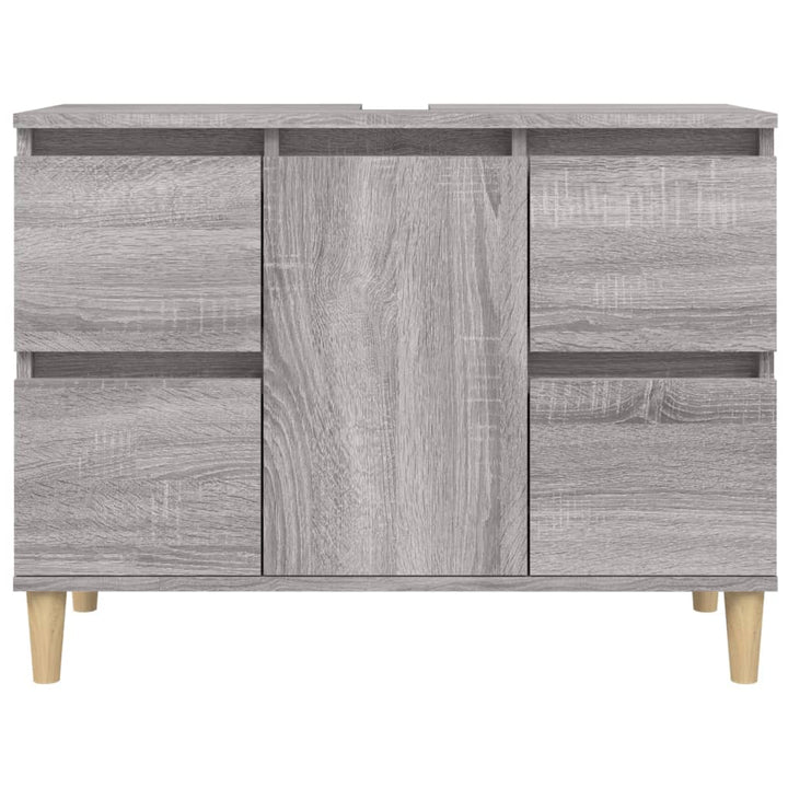 skab til håndvask 80x33x60 cm konstrueret træ grå sonoma-eg