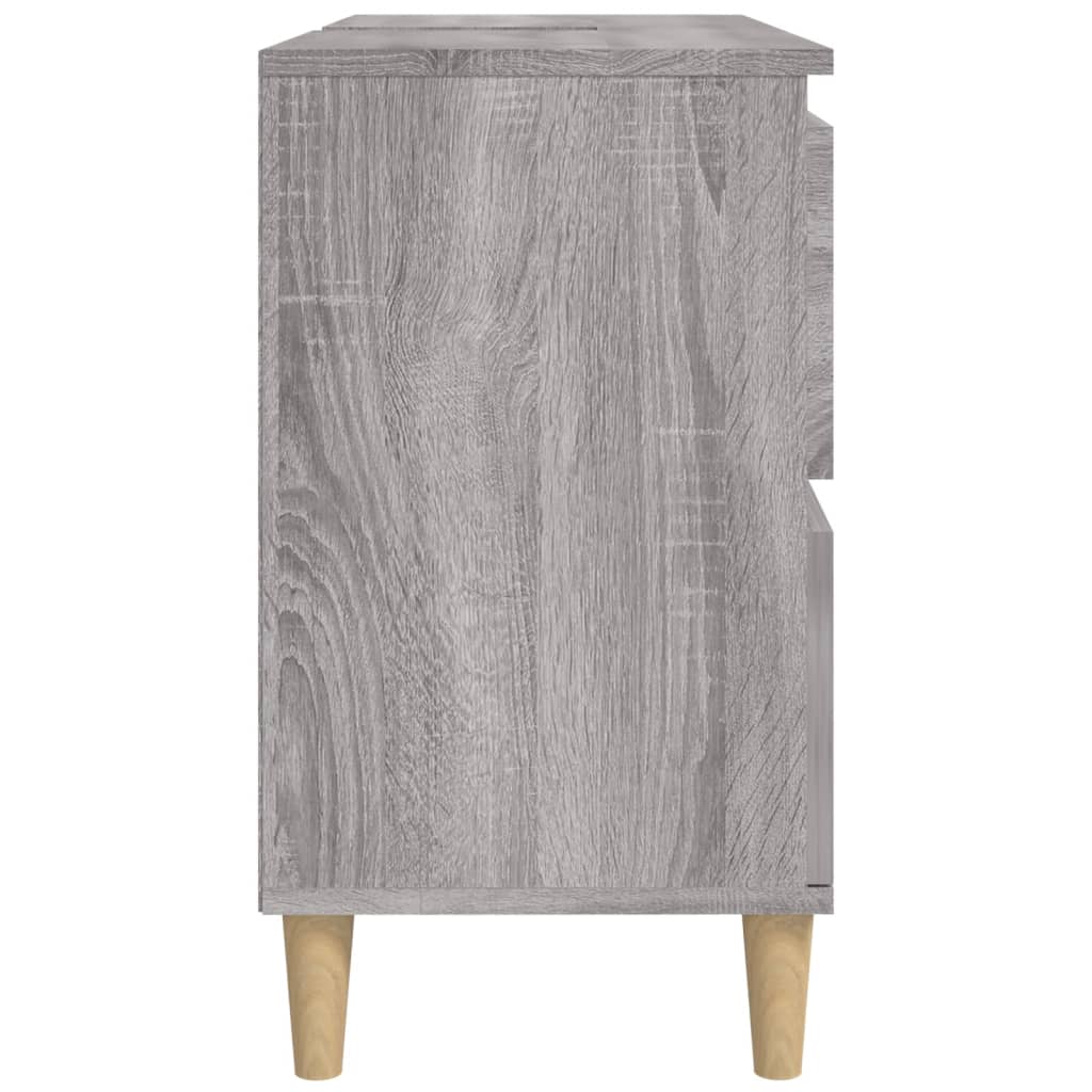 skab til håndvask 80x33x60 cm konstrueret træ grå sonoma-eg