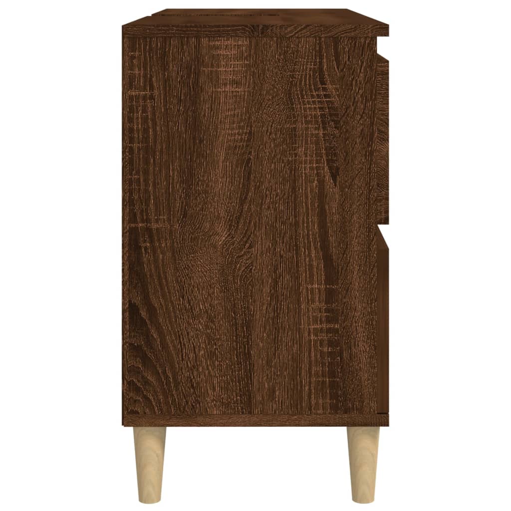 underskab til håndvask 80x33x60 cm konstrueret træ brunt eg