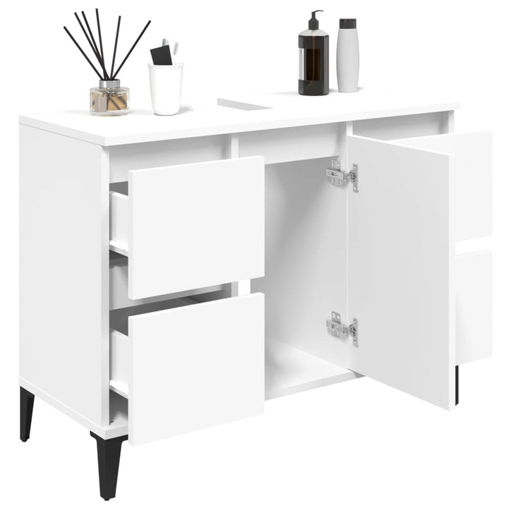 underskab til håndvask 80x33x60 cm konstrueret træ hvid