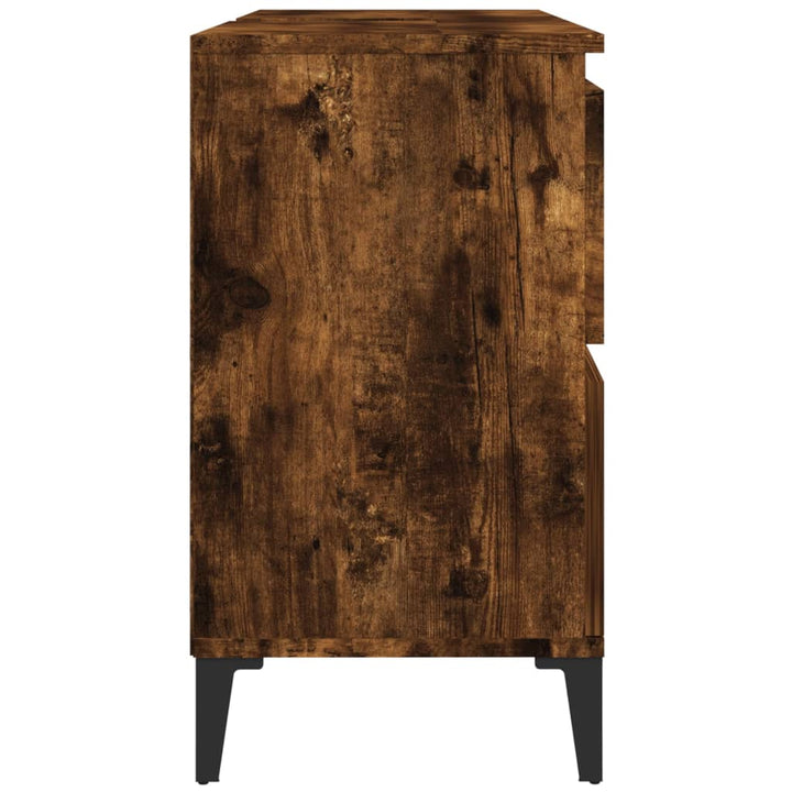 underskab til håndvask 80x33x60 cm konstrueret træ røget eg