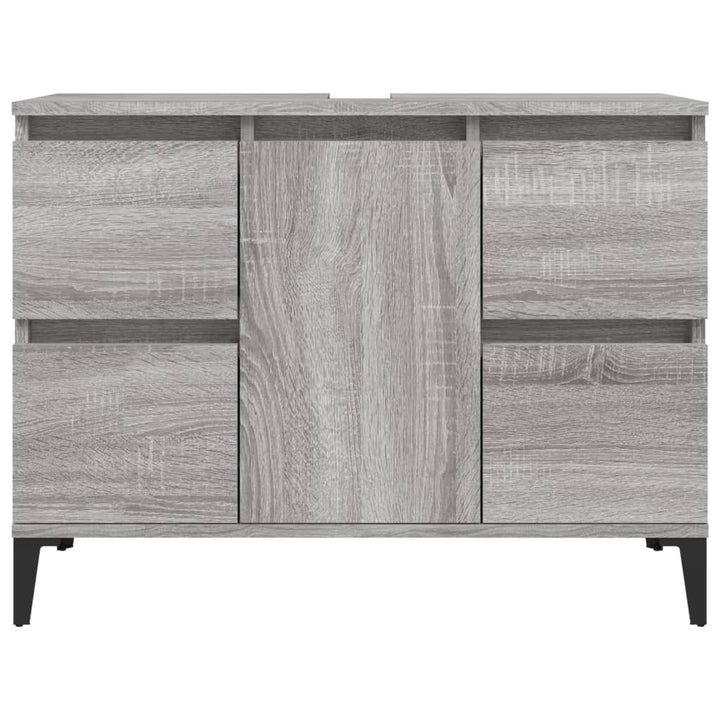 skab til håndvask 80x33x60 cm konstrueret træ grå sonoma-eg