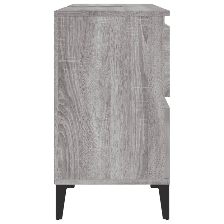 skab til håndvask 80x33x60 cm konstrueret træ grå sonoma-eg
