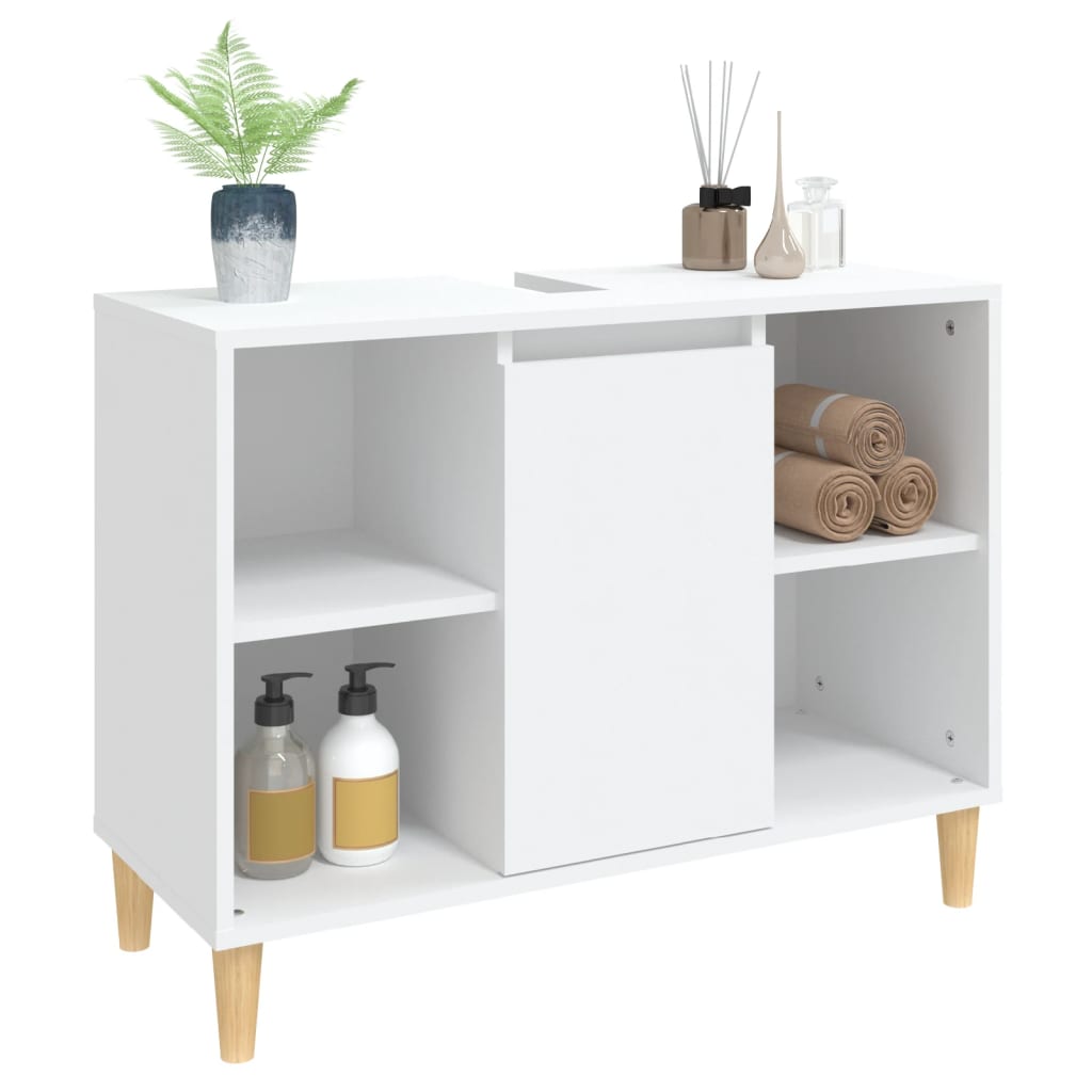 underskab til håndvask 80x33x60 cm konstrueret træ hvid
