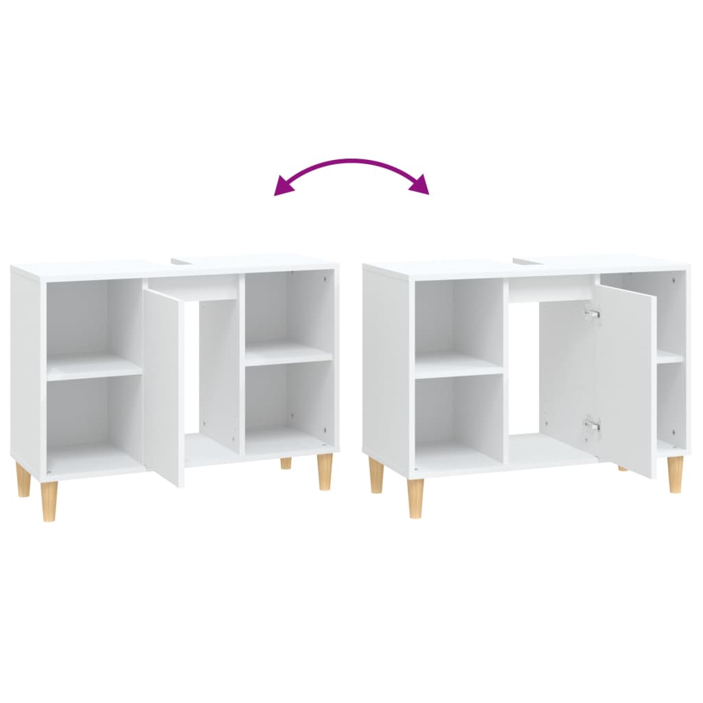 underskab til håndvask 80x33x60 cm konstrueret træ hvid