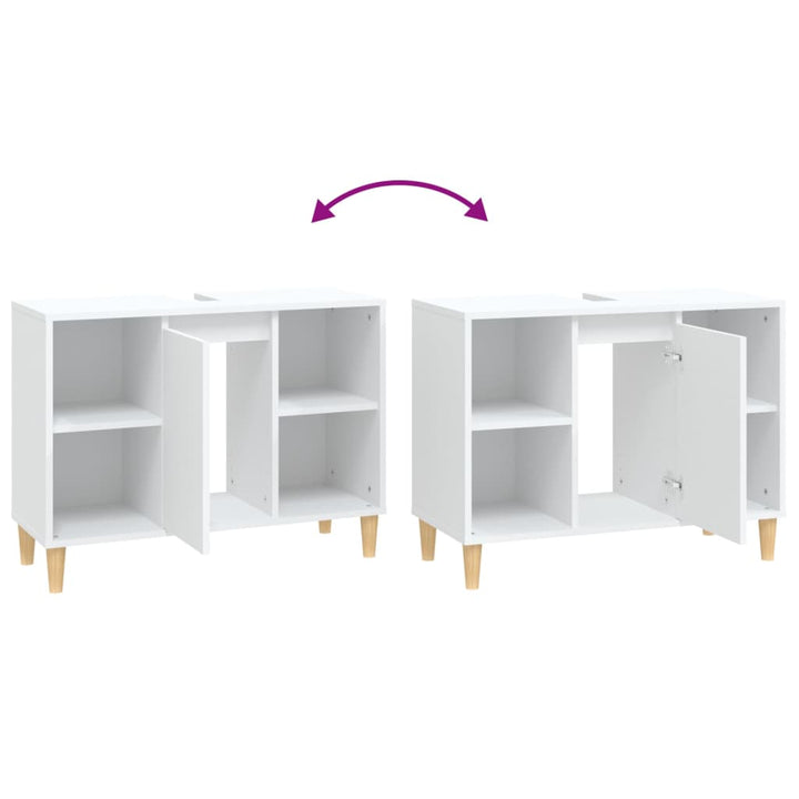 underskab til håndvask 80x33x60 cm konstrueret træ hvid