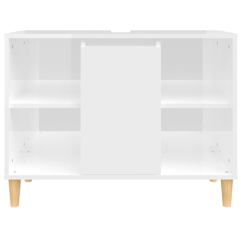 skab til håndvask 80x33x60 cm konstrueret træ hvid højglans