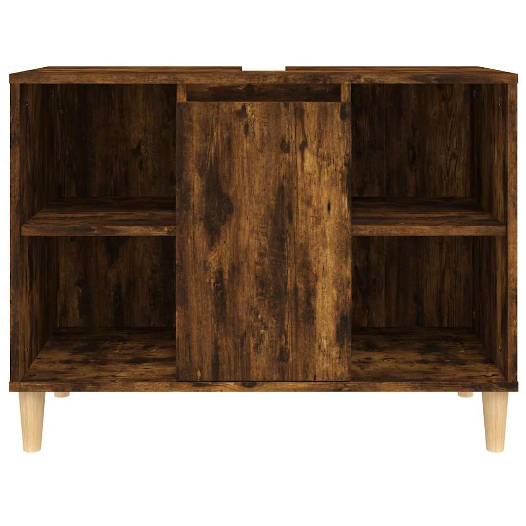 underskab til håndvask 80x33x60 cm konstrueret træ røget eg