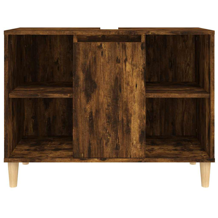 underskab til håndvask 80x33x60 cm konstrueret træ røget eg