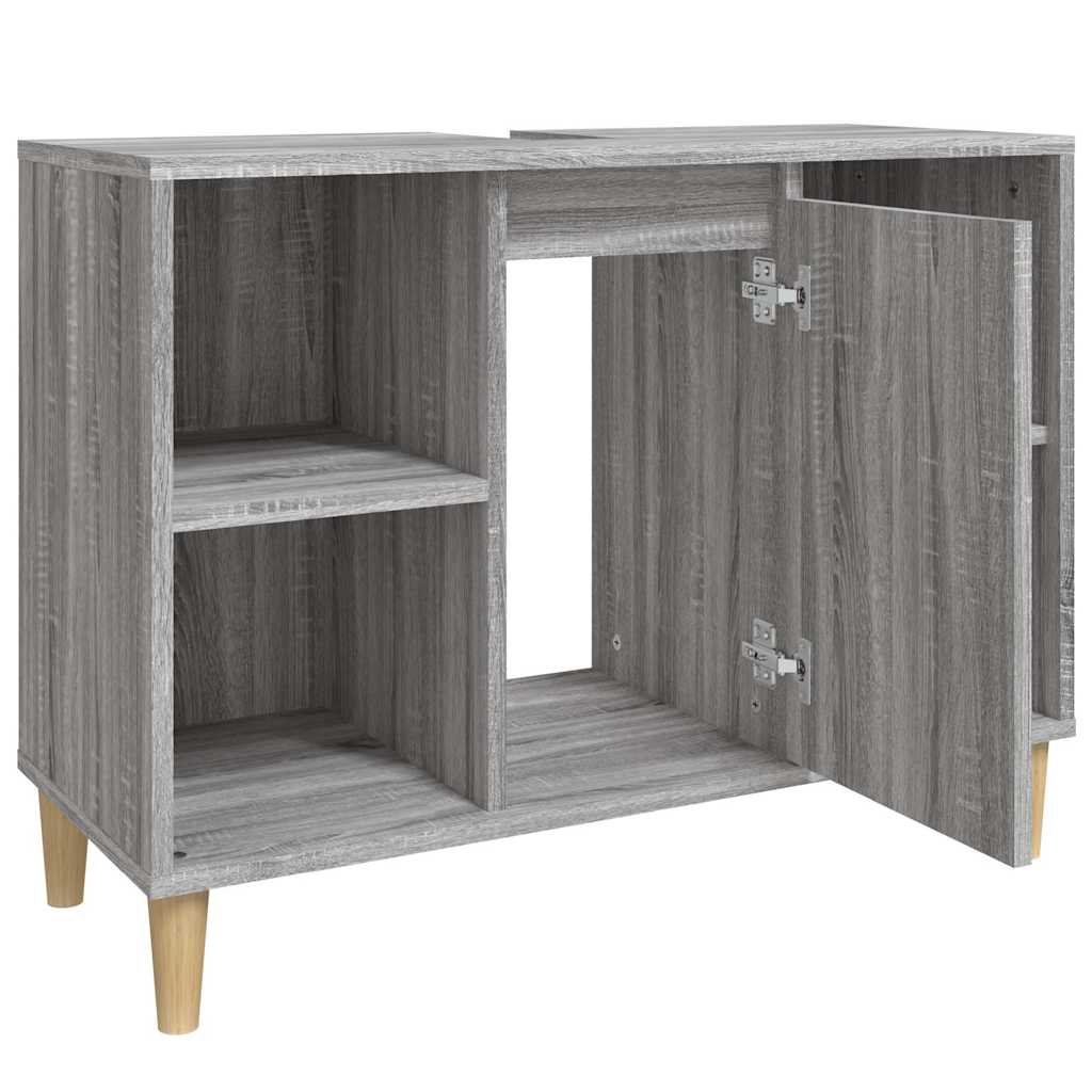 skab til håndvask 80x33x60 cm konstrueret træ grå sonoma-eg