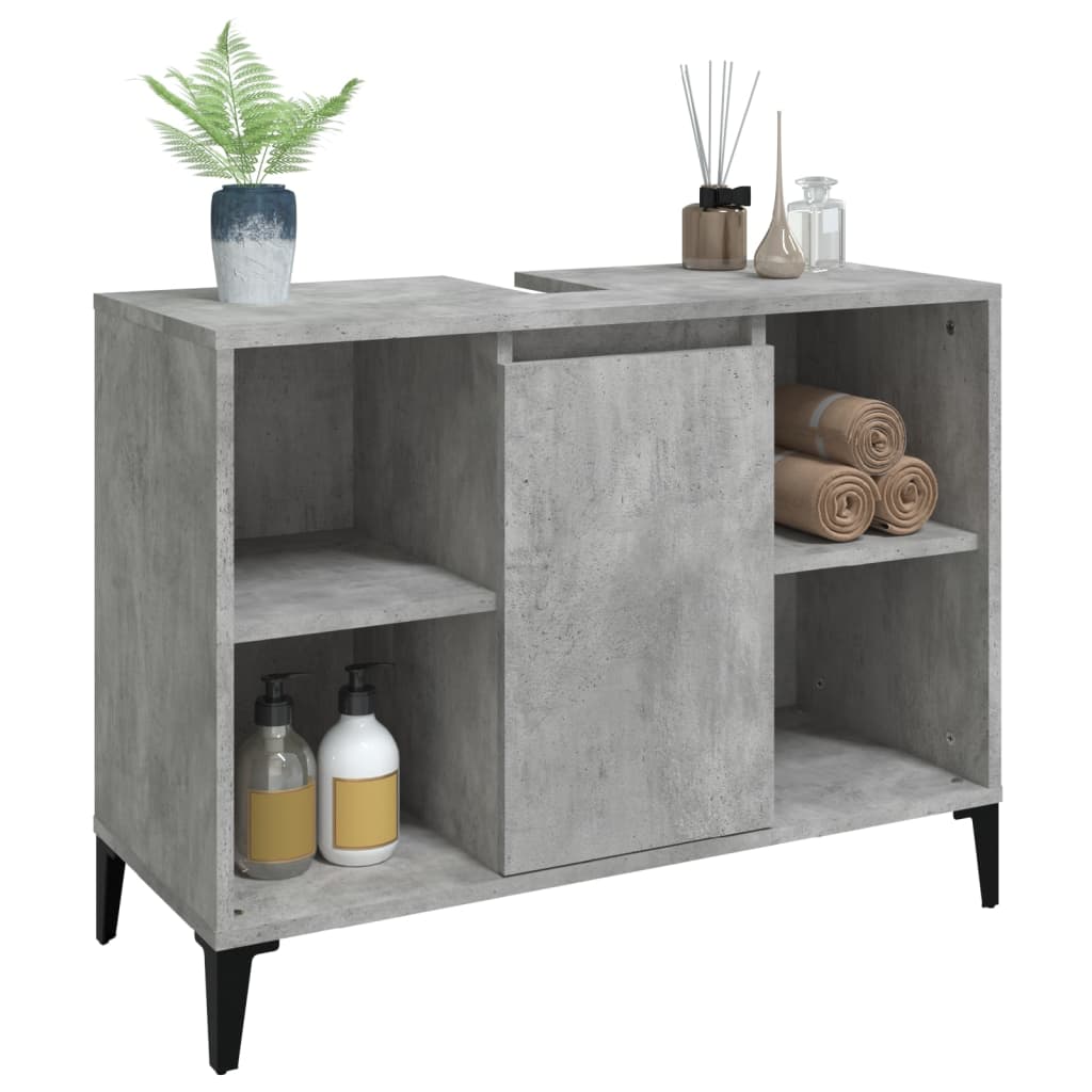 underskab til håndvask 80x33x60 cm konstrueret træ betongrå