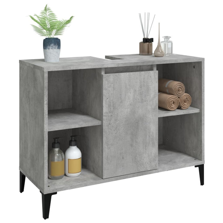 underskab til håndvask 80x33x60 cm konstrueret træ betongrå