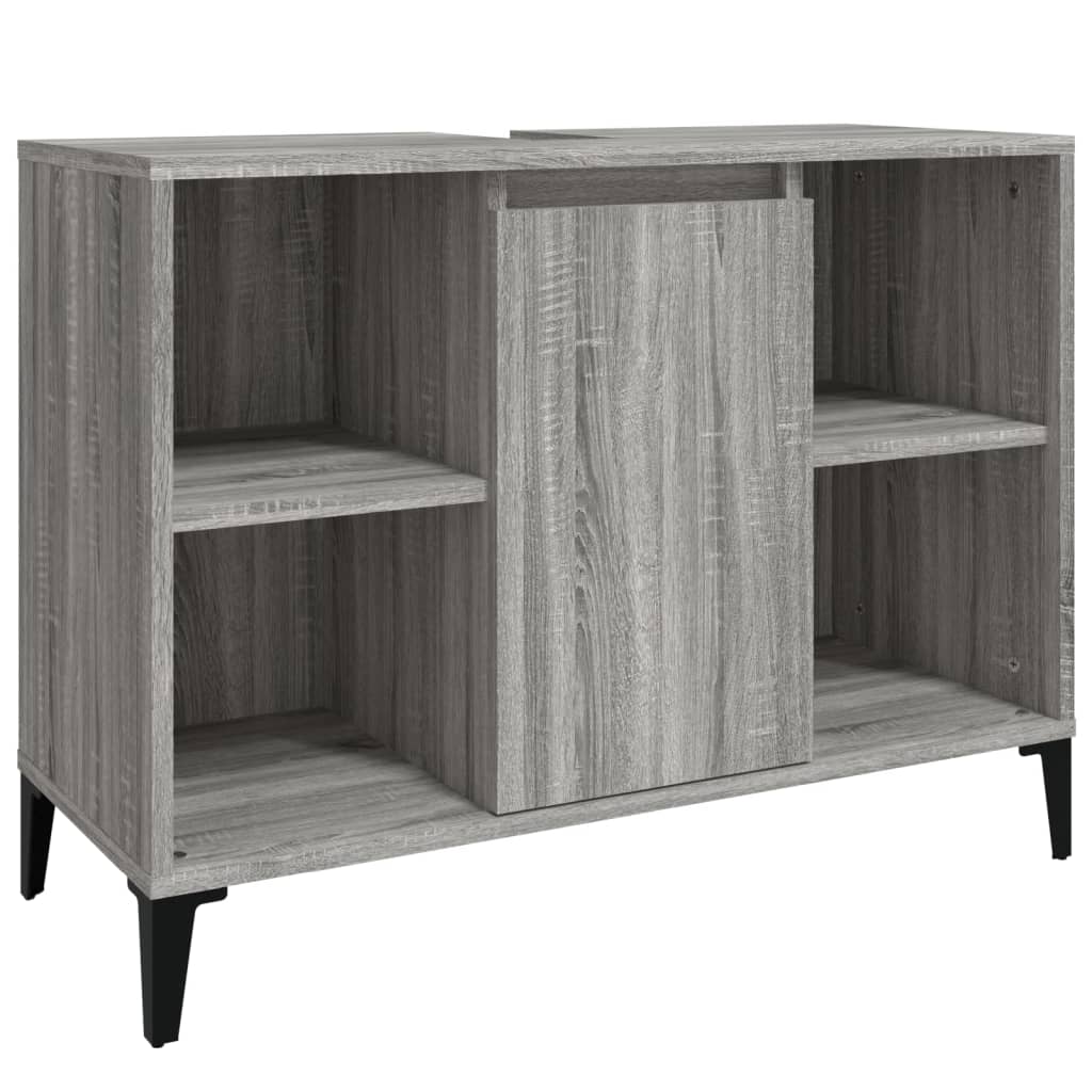 skab til håndvask 80x33x60 cm konstrueret træ grå sonoma-eg