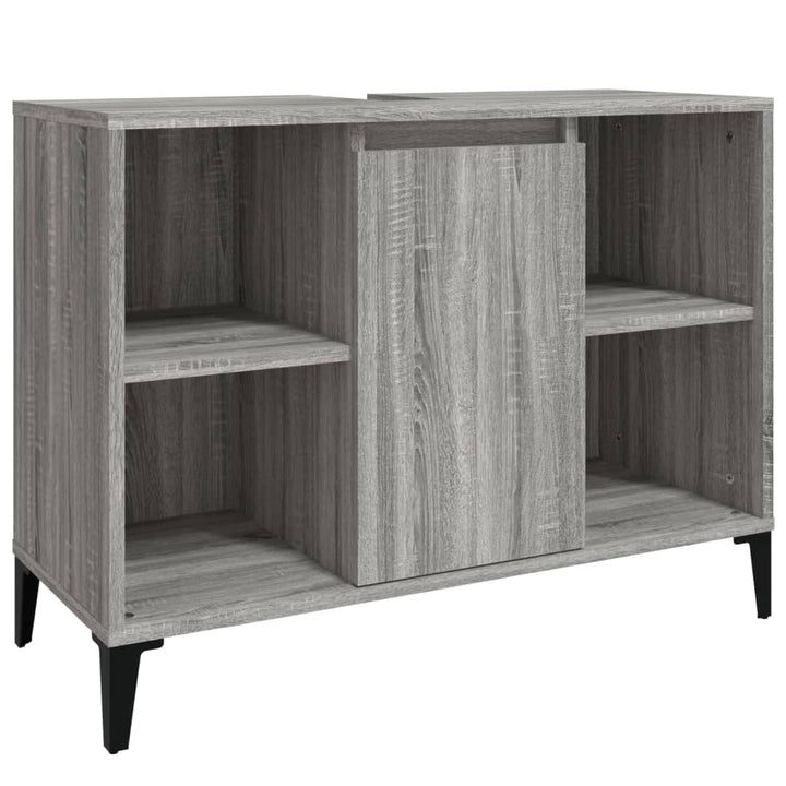 skab til håndvask 80x33x60 cm konstrueret træ grå sonoma-eg