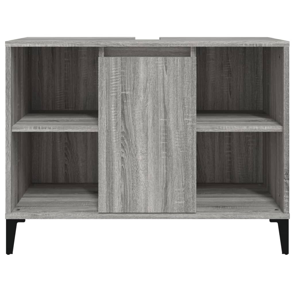 skab til håndvask 80x33x60 cm konstrueret træ grå sonoma-eg