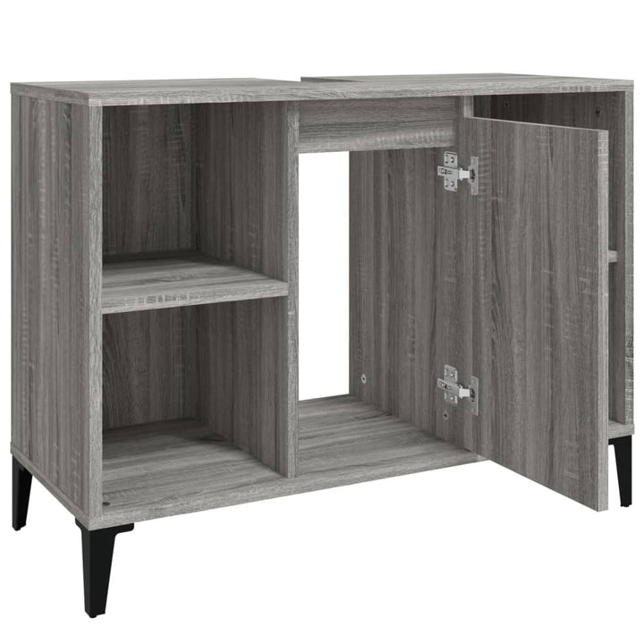 skab til håndvask 80x33x60 cm konstrueret træ grå sonoma-eg