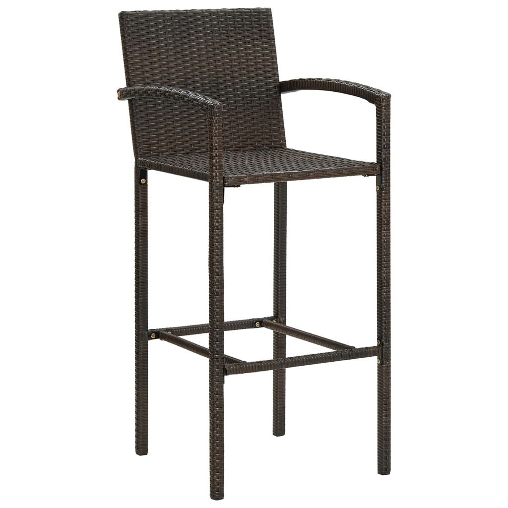 barstole 2 stk. polyrattan brun