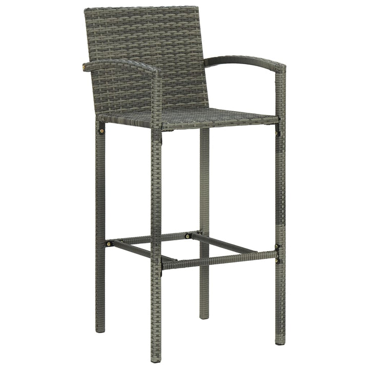 barstole 2 stk. polyrattan grå