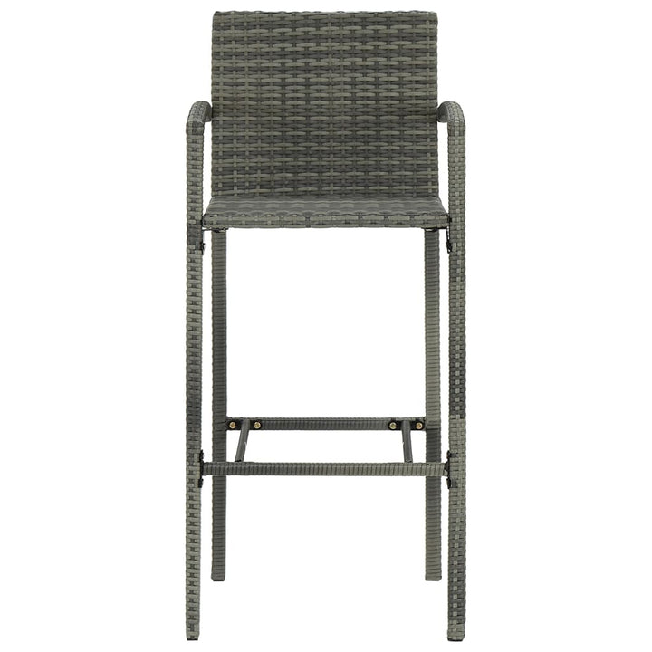 barstole 2 stk. polyrattan grå