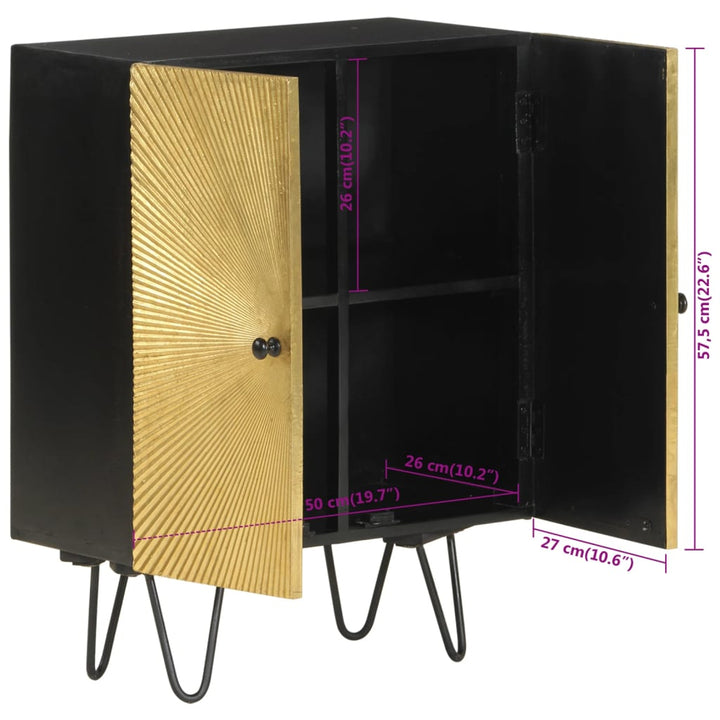 skab 55x30x75 cm massivt mangotræ