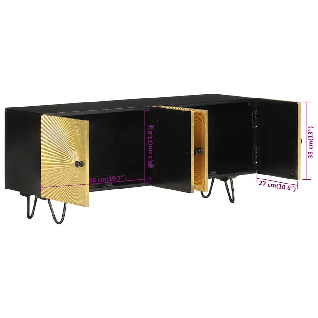 tv-bord 110x30x45 cm massivt mangotræ