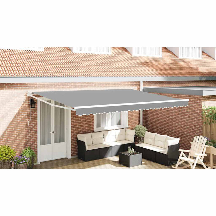 Udtrækkelig markisedel Hvid 450 × 300 cm Aluminium