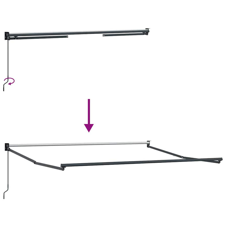 Udtrækkelig markisedel Antracit 300 x 250 cm Aluminium