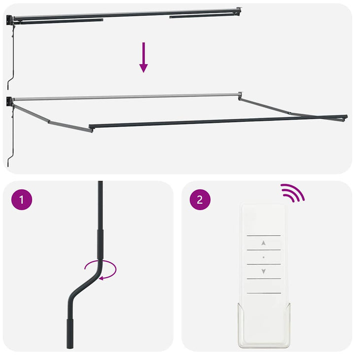 Udtrækkelig markisedel Antracit 450 × 300 cm Aluminium