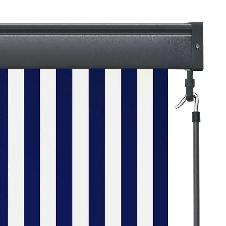 Rullegardin Blå og Hvid 180 x 250 cm Stof og Aluminium