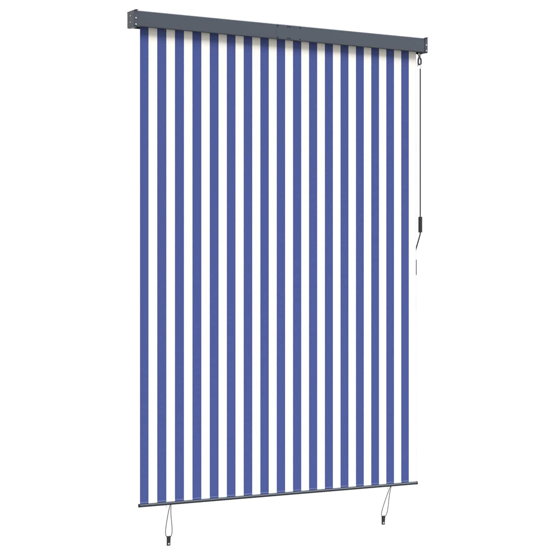 Rullegardin Blå og Hvid 180 x 250 cm Stof og Aluminium
