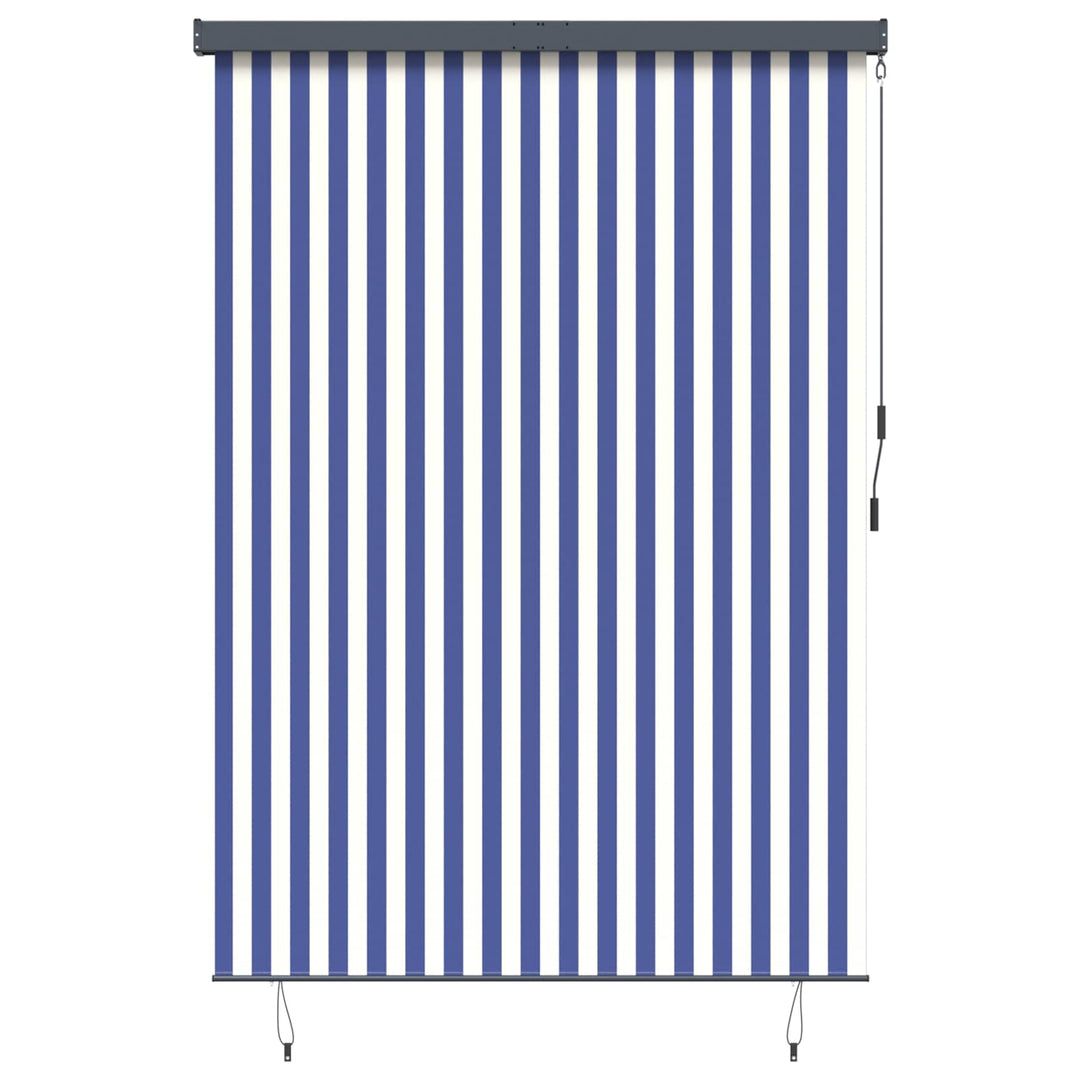 Rullegardin Blå og Hvid 180 x 250 cm Stof og Aluminium