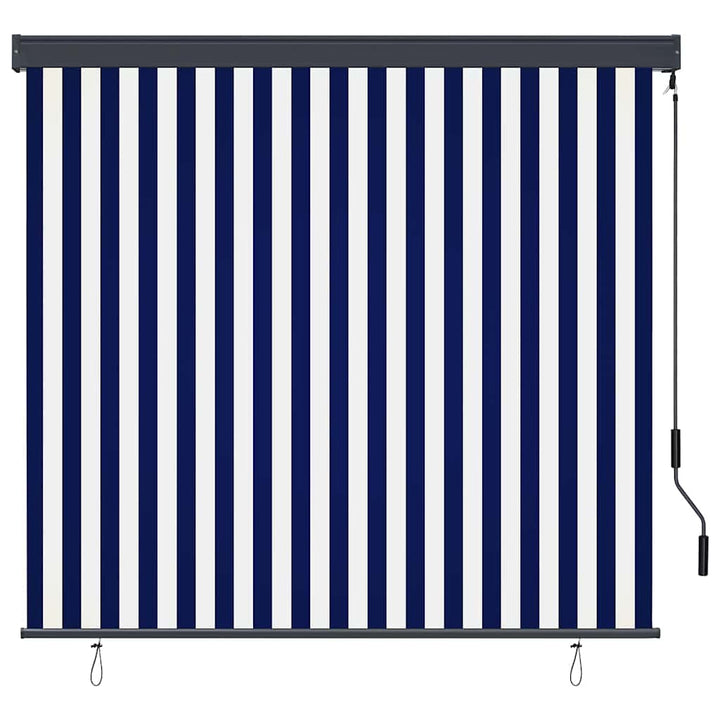 Rullegardin Blå og Hvid 180 x 250 cm Stof og Aluminium