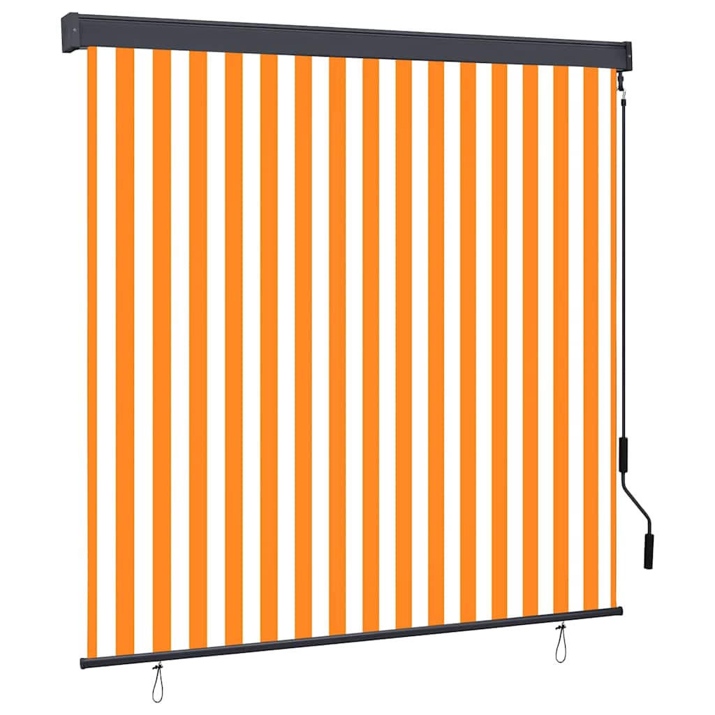 Rullegardin Hvid og Orange 180 x 250 cm Stof og Aluminium