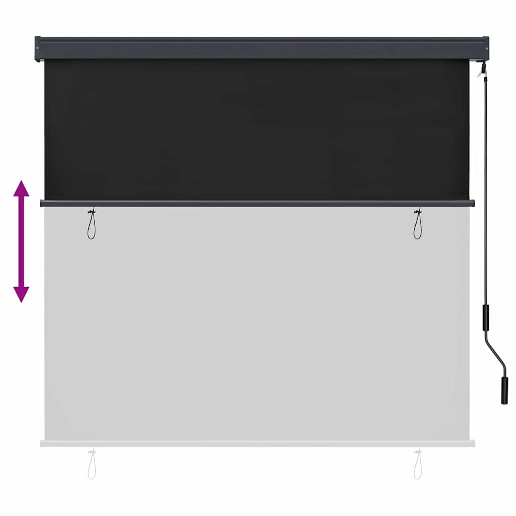 Rullegardin Antracit 180 x 250 cm Stof og Aluminium