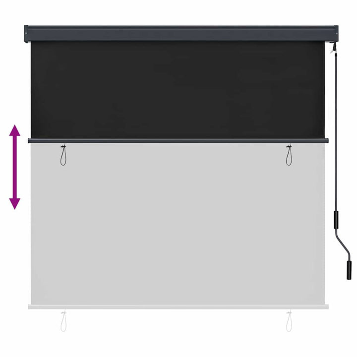 Rullegardin Antracit 180 x 250 cm Stof og Aluminium