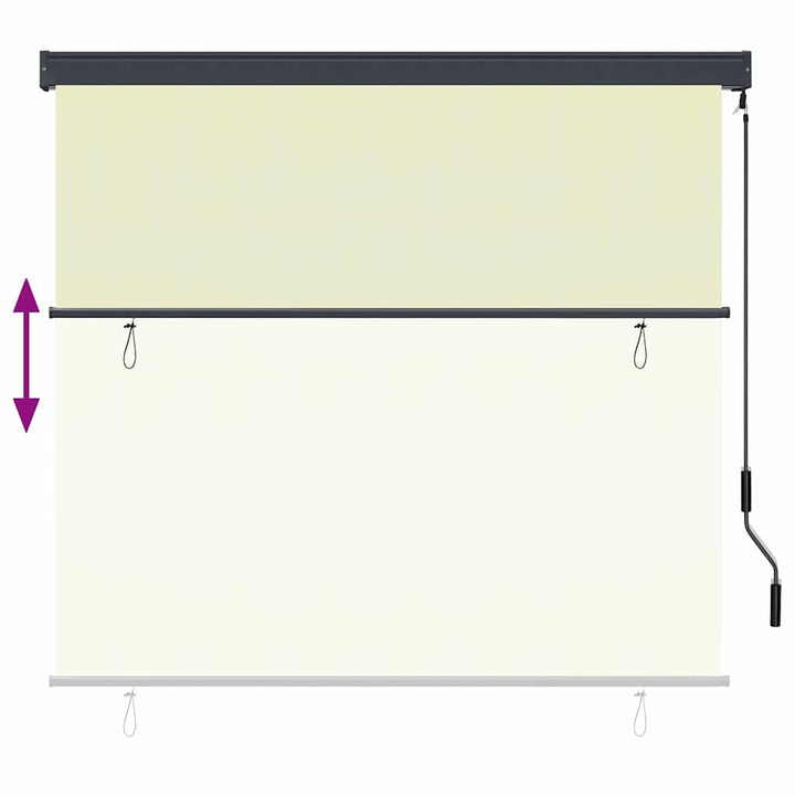 Rullegardin Cremefarvet 180 x 250 cm Stof og Aluminium
