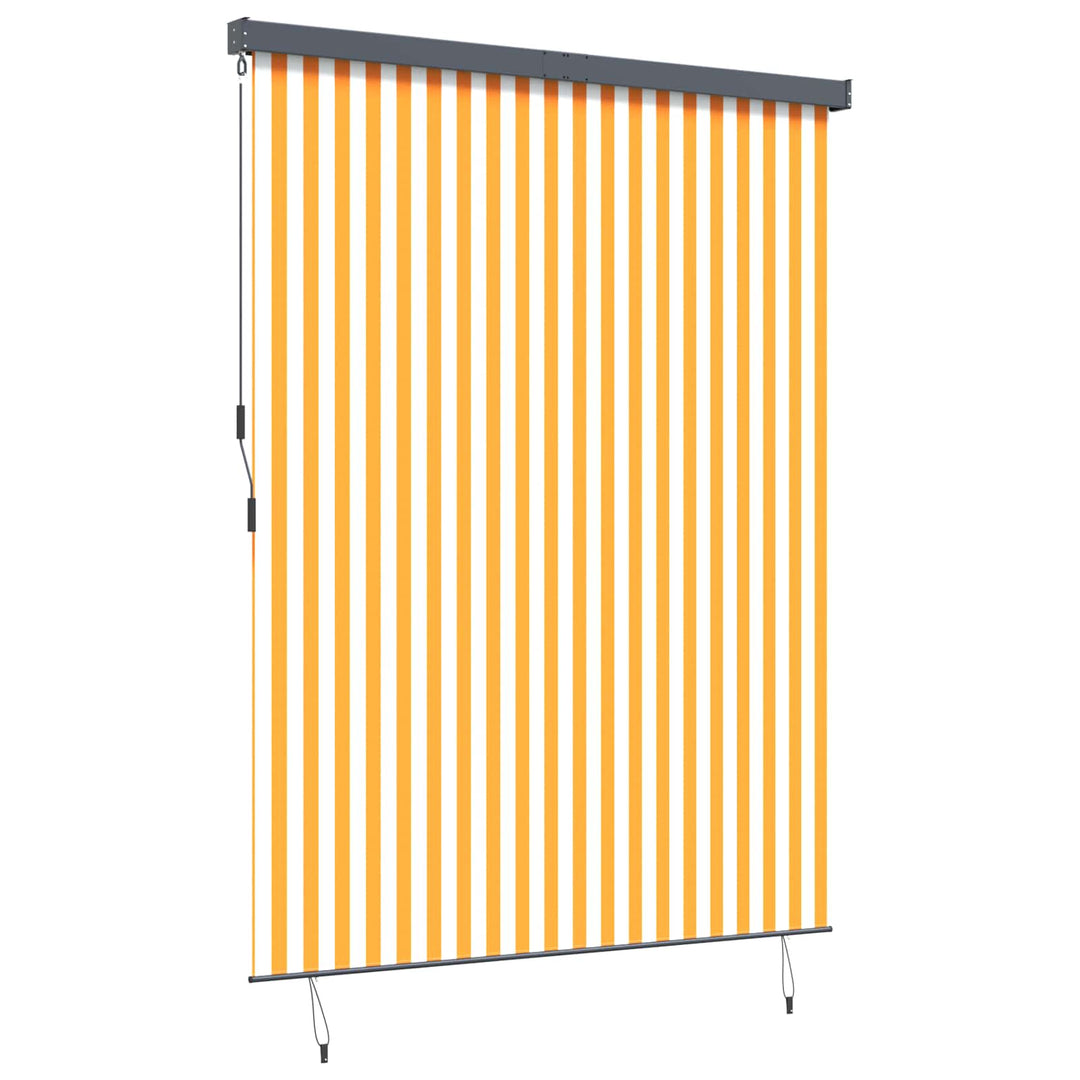 Rullegardin Hvid og Orange 200 x 250 cm Stof og Aluminium
