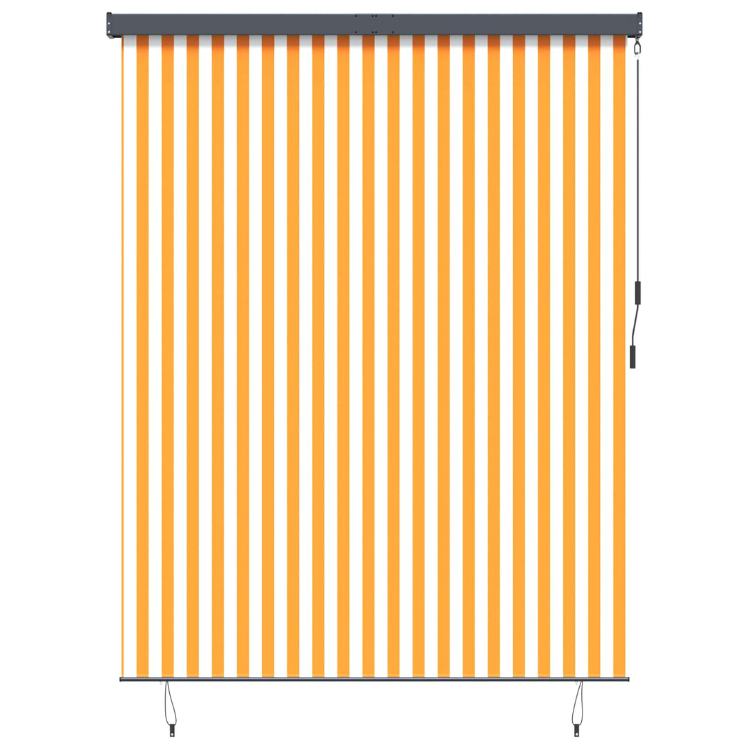 Rullegardin Hvid og Orange 200 x 250 cm Stof og Aluminium
