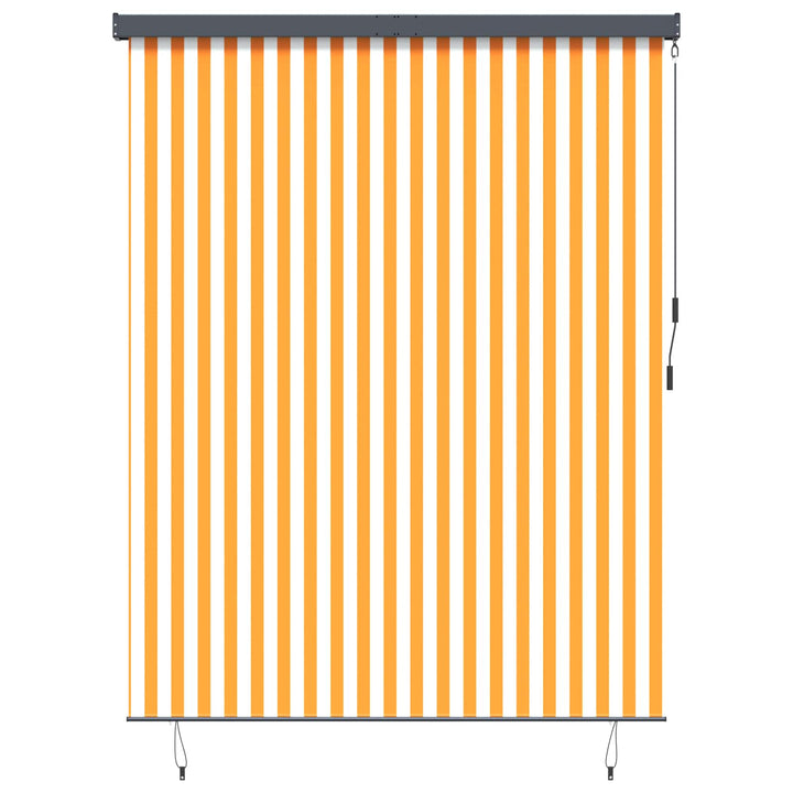 Rullegardin Hvid og Orange 200 x 250 cm Stof og Aluminium