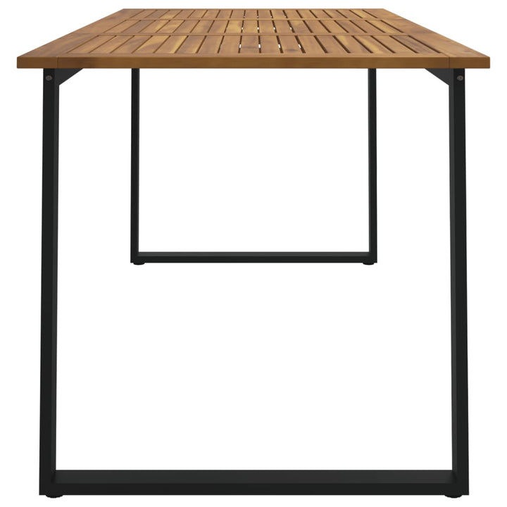 havebord med U-formede ben 160x80x75 cm massivt akacietræ