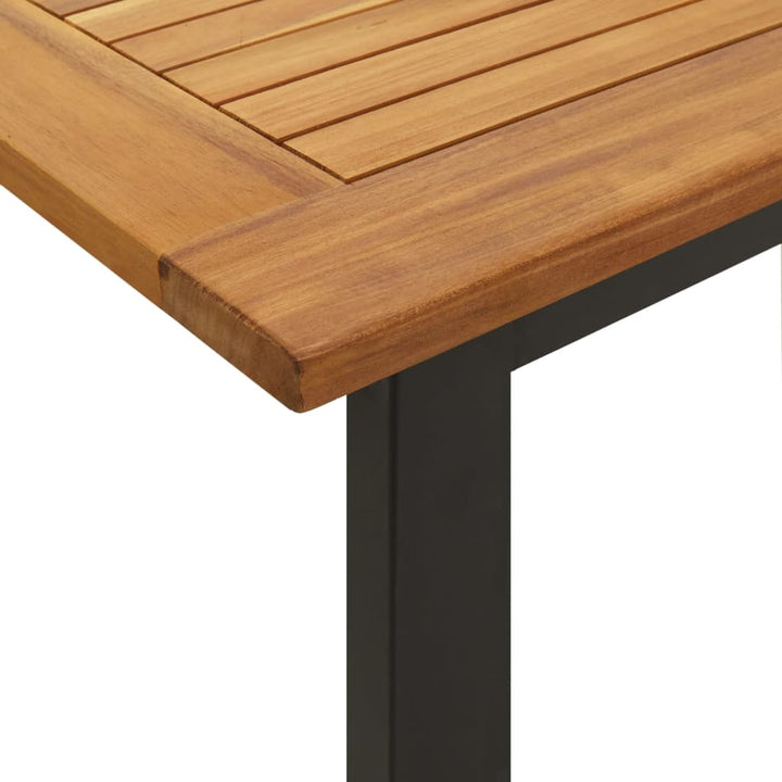 havebord med U-formede ben 160x80x75 cm massivt akacietræ