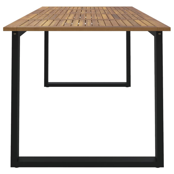 havebord med U-formede ben 180x90x75 cm massivt akacietræ