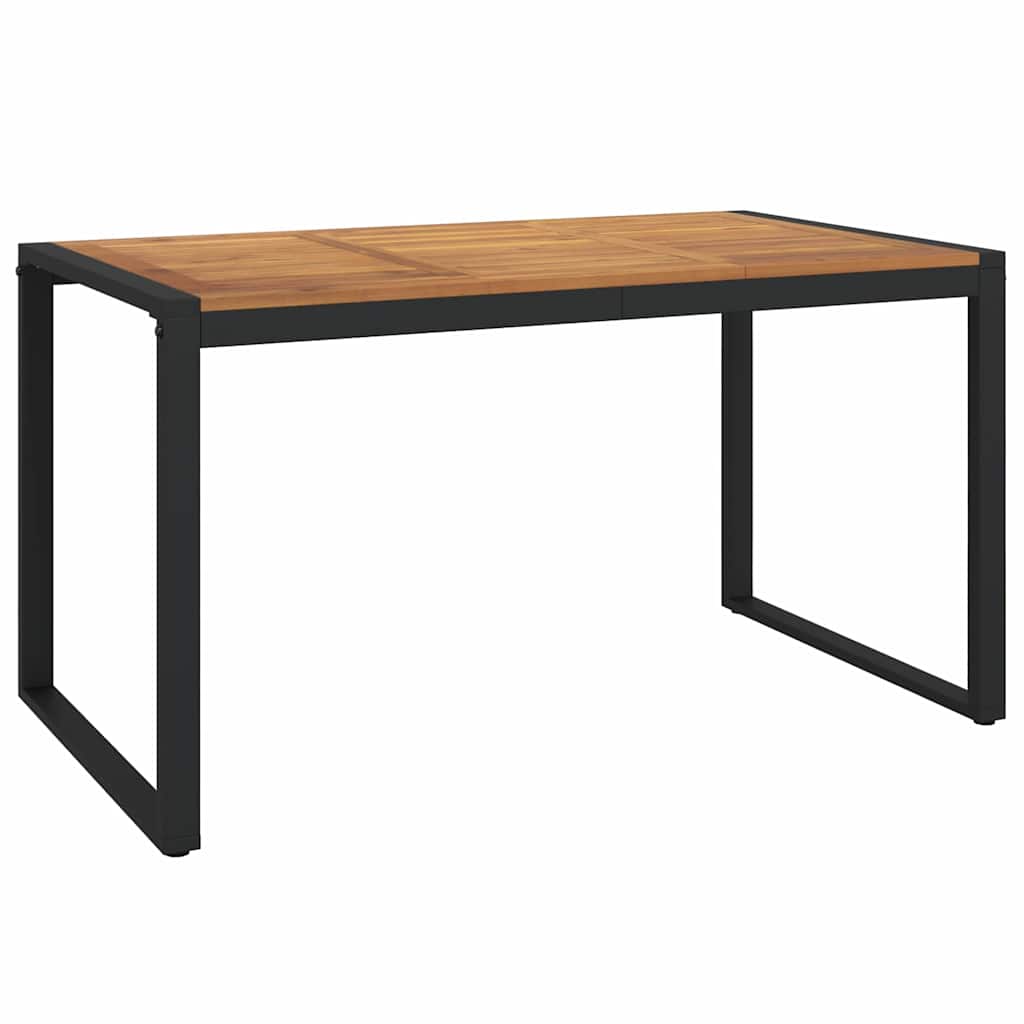 havebord med U-formede ben 140x80x75 cm massivt akacietræ