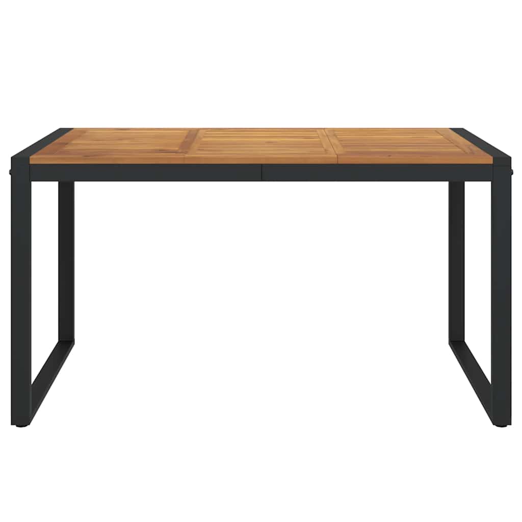 havebord med U-formede ben 140x80x75 cm massivt akacietræ