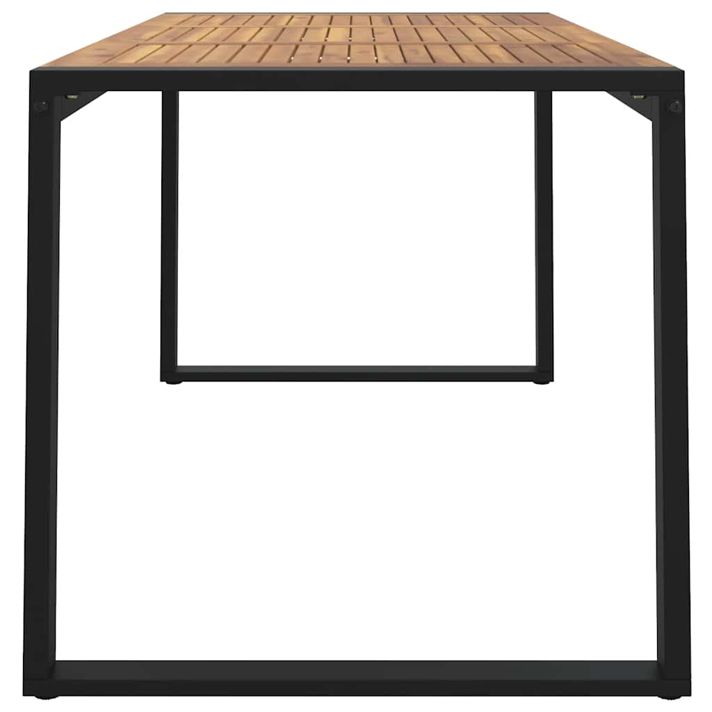 havebord med U-formede ben 140x80x75 cm massivt akacietræ