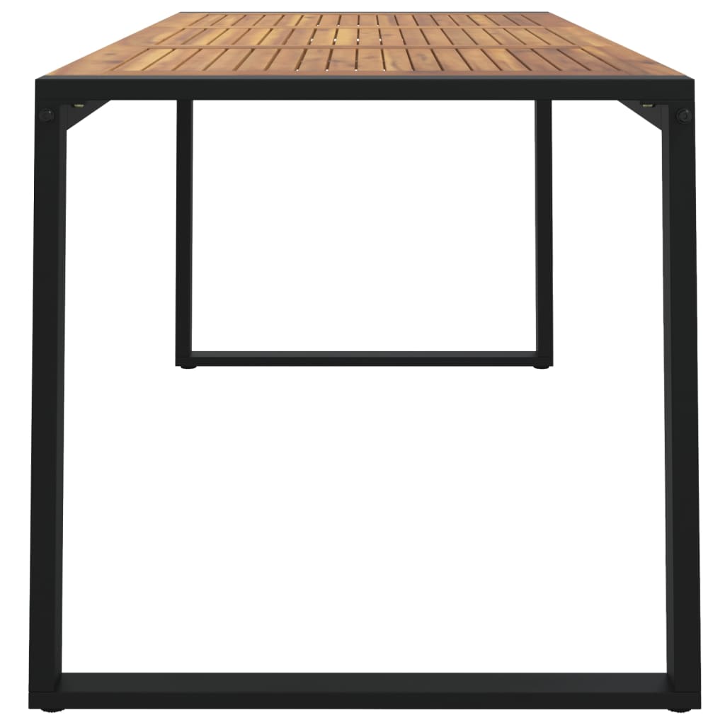 havebord med U-formede ben 160x80x75 cm massivt akacietræ