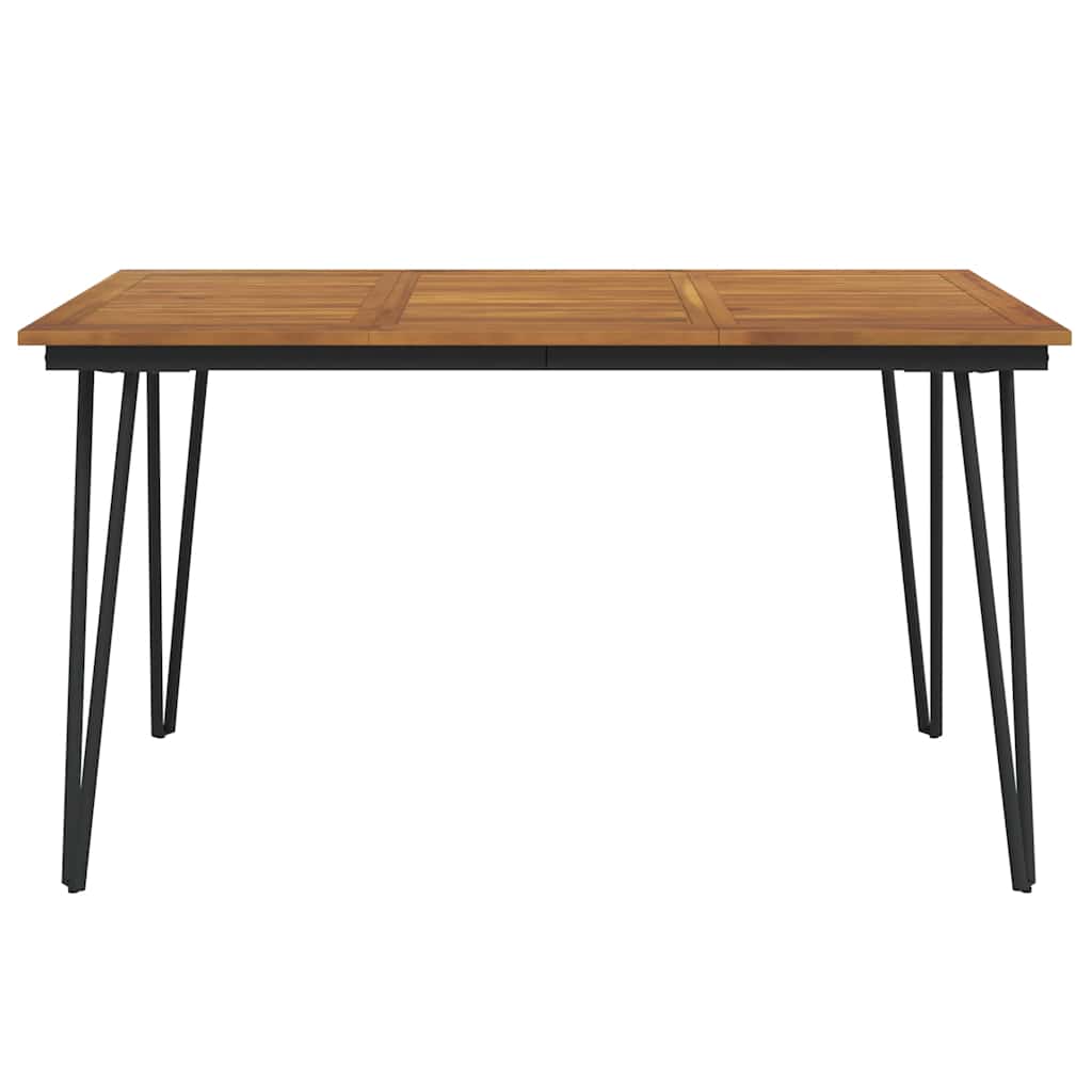 havebord med hairpin-bordben 140x80x75 cm massivt akacietræ