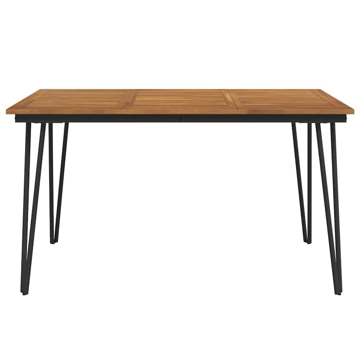 havebord med hairpin-bordben 140x80x75 cm massivt akacietræ