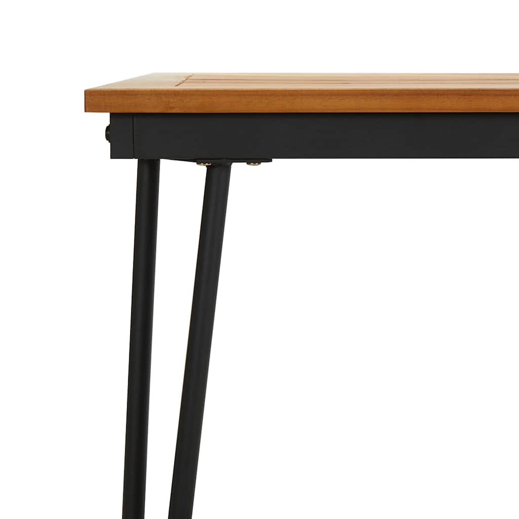 havebord med hairpin-bordben 140x80x75 cm massivt akacietræ