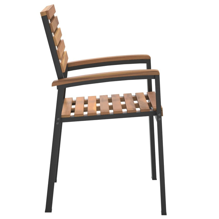 havestole 2 stk. stabelbare massivt akacietræ og metal